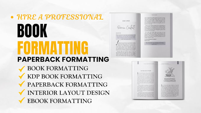 be your book formatter, ebook formatting, paperback for book publishing