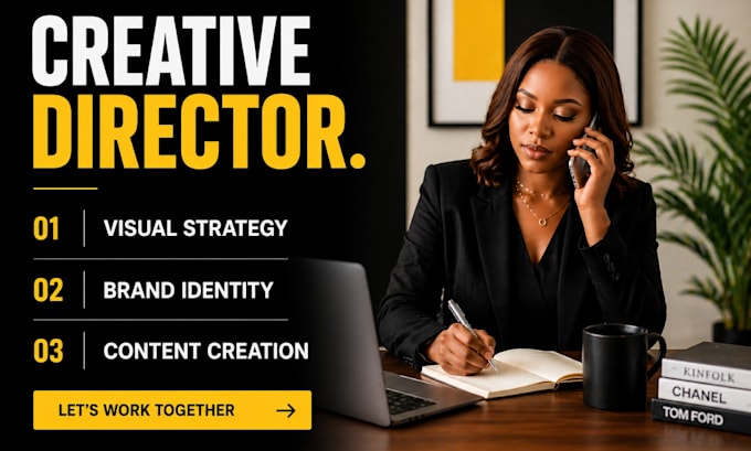 create your brand identity, visuals and content as creative director