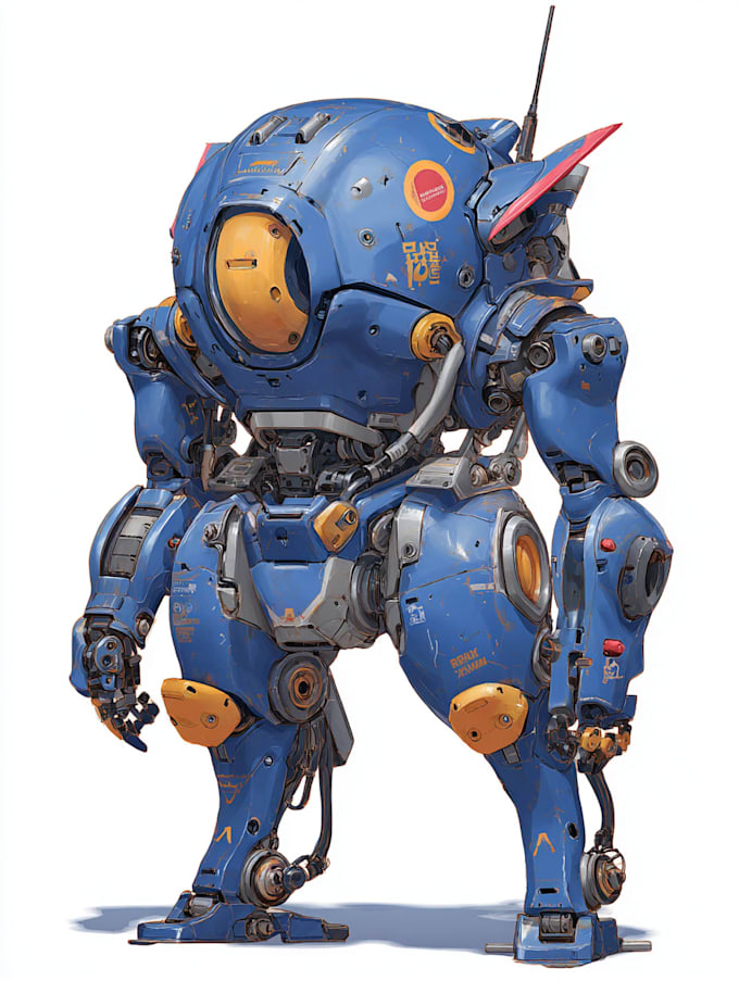 make mecha or robotic illustration style