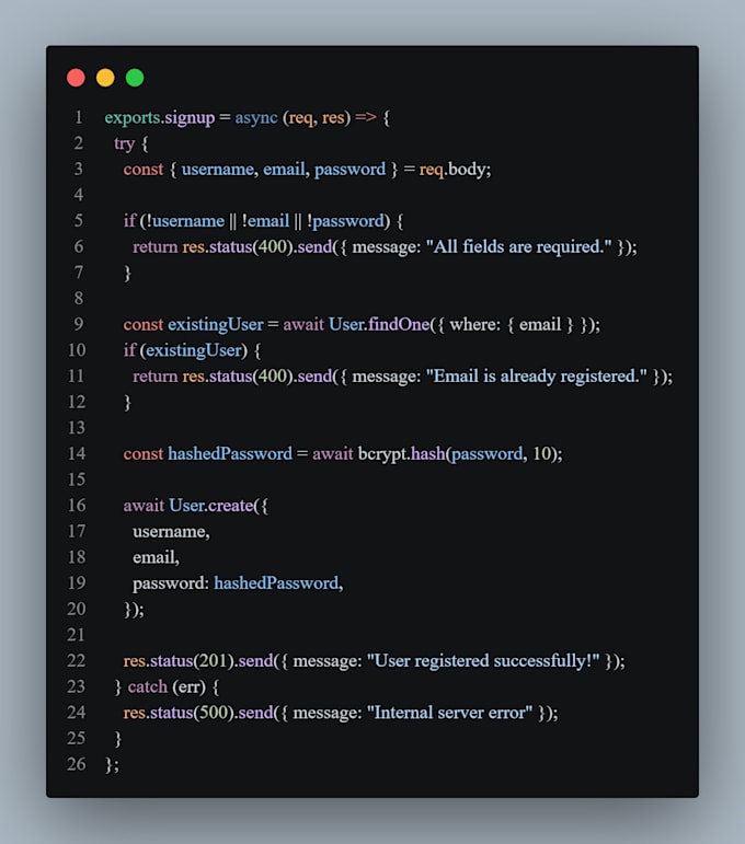 build a secure auth API using nodejs, express, mysql and jwt