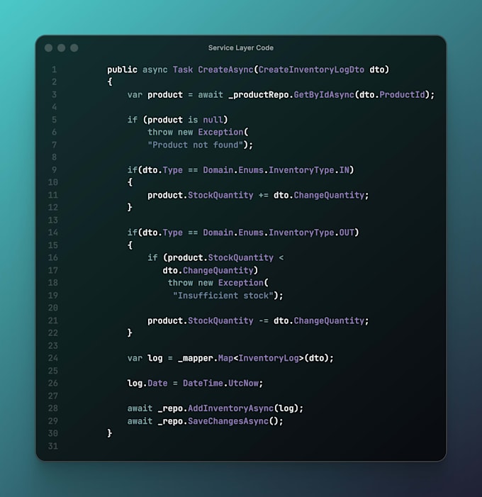 develop asp net core web API with clean architecture and jwt
