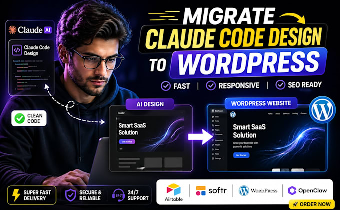 migrate claude code design to wordpress claude pro coworking installing openclaw