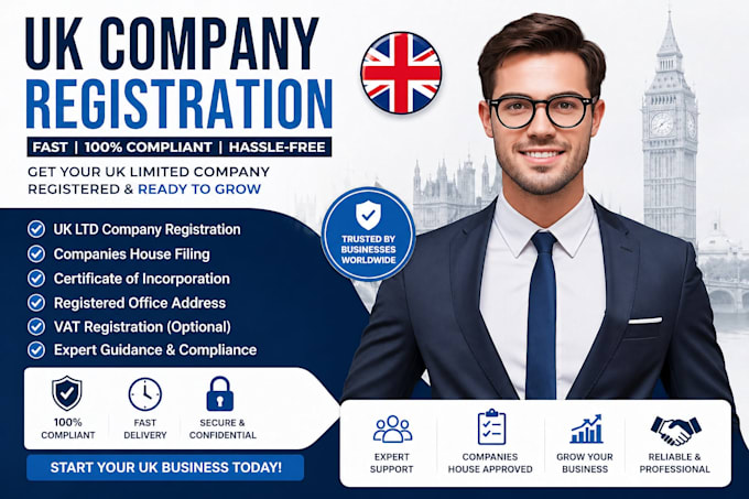 register UK company, ltd formation and business setup with vat support