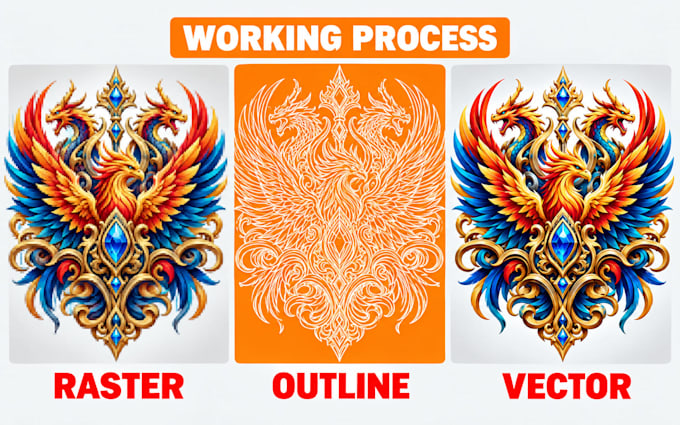 redraw ai generated artwork into high quality editable vector format