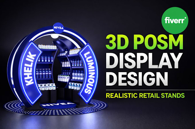 design 3d retail display stand posm kiosk booth