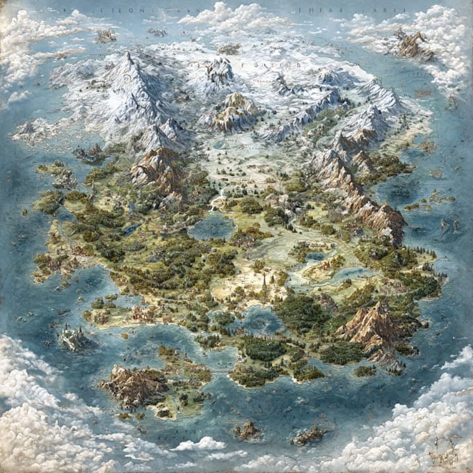 draw a fantasy map for books, games and pen