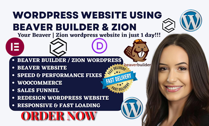 create responsive wordpress website with beaver builder zion builder avada theme