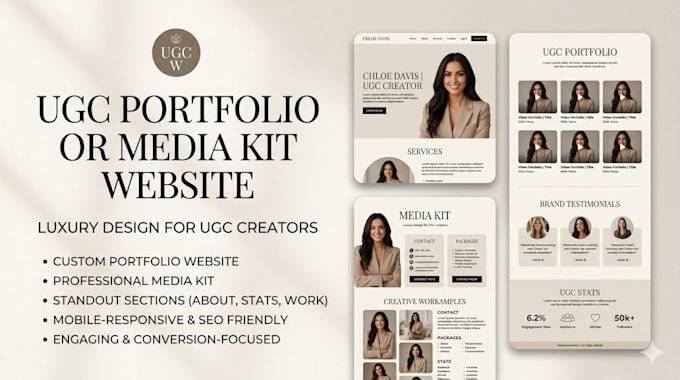 design a high converting ugc portfolio website in canva ugc media kit