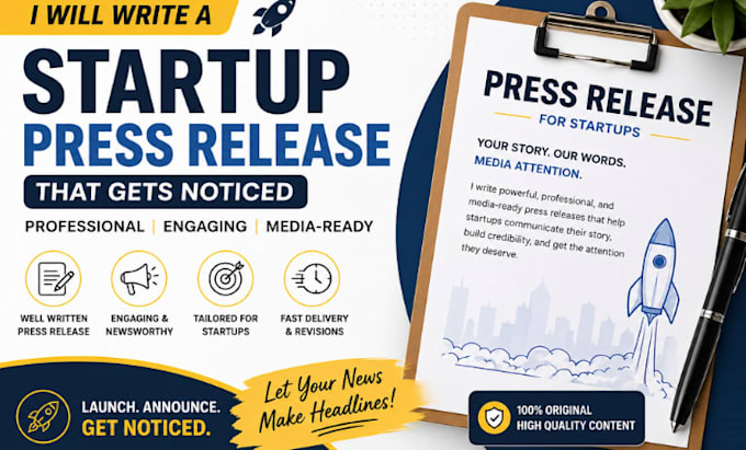 write and distribute a professional press release for your  startup launch