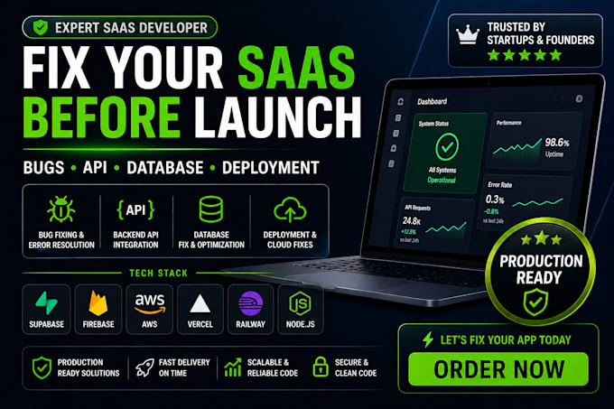 fix  saas mvp bugs backend api database and deployment issues
