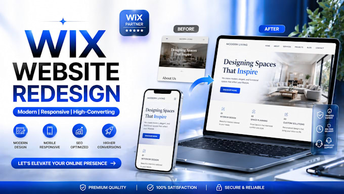 redesign wix website, create wix studio site and optimize wix SEO