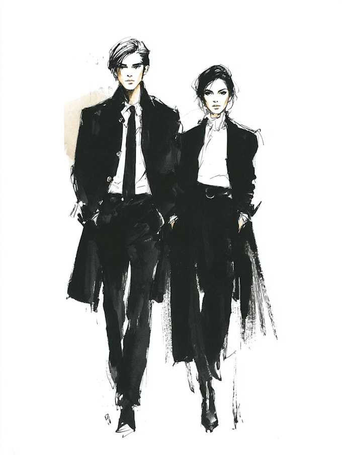 create high fashion illustrations, technical flats