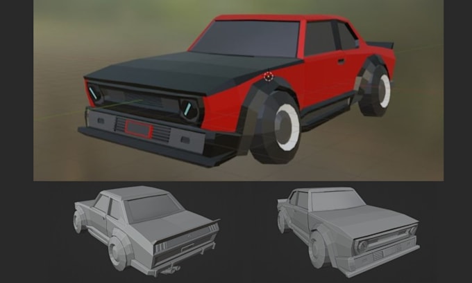 create low poly 3d car models and vehicles for your game