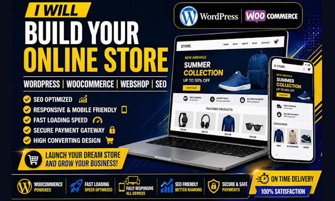 build wordpress ecommerce website woocommerce online store webshop SEO