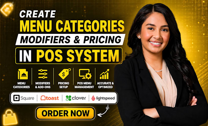 create menu categories, modifiers and pricing in pos system