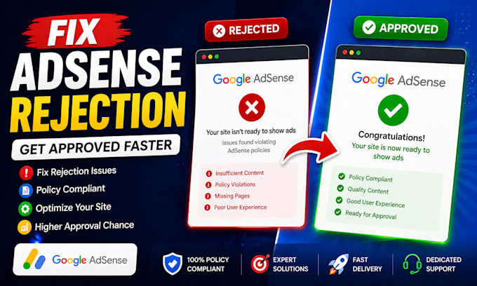 fix adsense rejection and prepare your site for approval