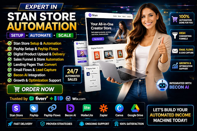 setup payhip, payhip website, stan store automation store stan digital product