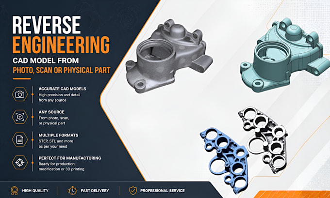 Reverse engineering cad model from photo, scan or physical part, step ...