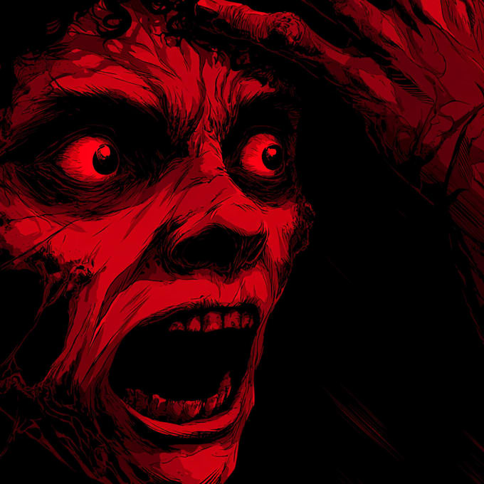 draw bloody horror illustration