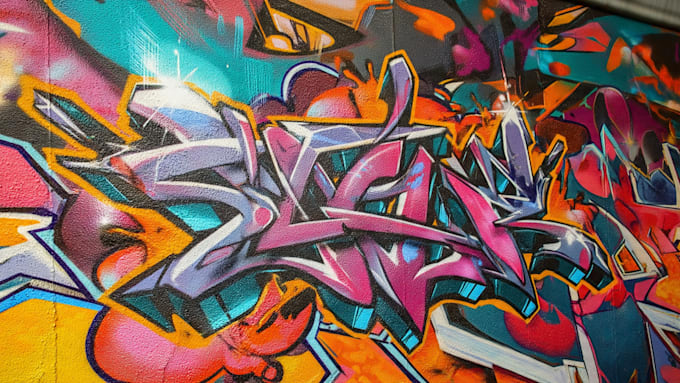 create graffiti pop art canvas designs and murals
