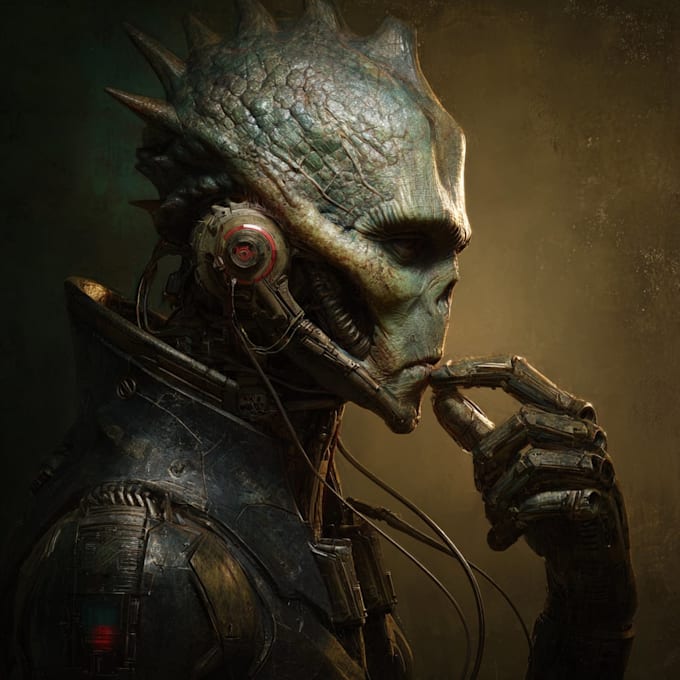 do sci fi horror and fantasy scene concept art illustrations