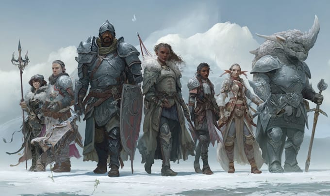 illustrate your dungeons and dragons rpg character or party