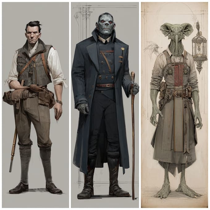 Crear diseño de personajes y arte conceptual de ciencia ficción ...