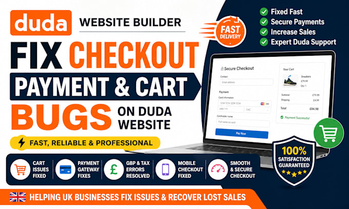 fix checkout payment cart bugs on duda carrd wix wordpress website builder fast