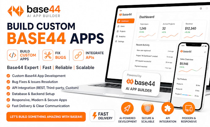 build custom base44 app fix bugs base 44 expert integrate API base 44 website