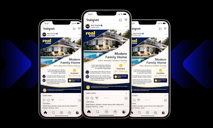 open house social media posts and banners design