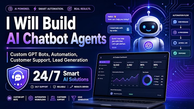 develop an ai chat agent bot, virtual assistant, or chatbot for automation