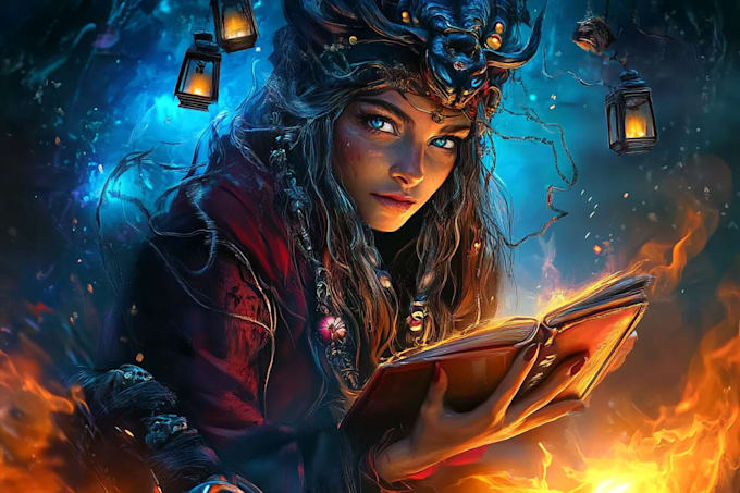draw fantasy anime character with powerful aura
