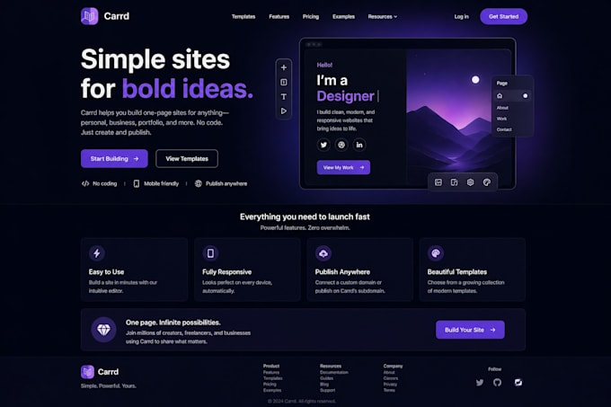 design carrd website, carrd landing page design, design carrd website