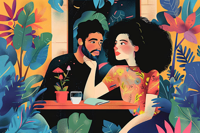 draw colourful digital illustration