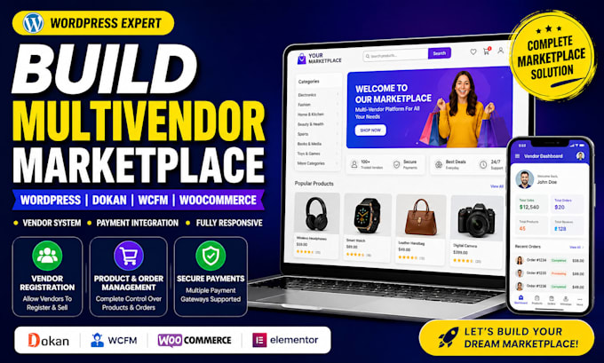 build wordpress ecommerce multivendor marketplace using dokan wcfm webshop