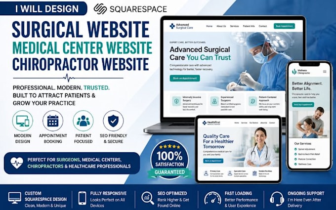 build squarespace surgical website chiropractor website medical centre website