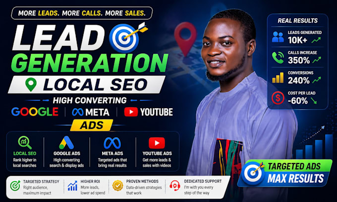 lead generation, local SEO high converting google, meta, youtube ads