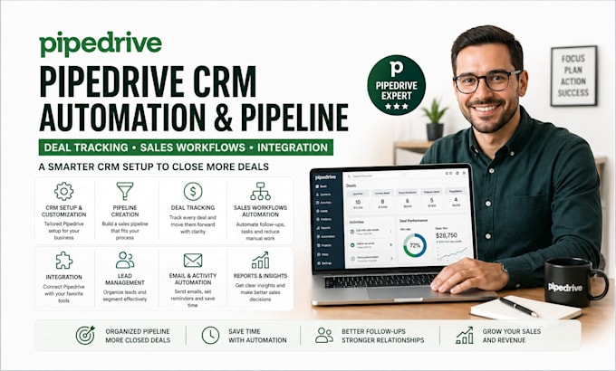 setup pipedrive crm automation pipeline deal tracking sales workflow integration