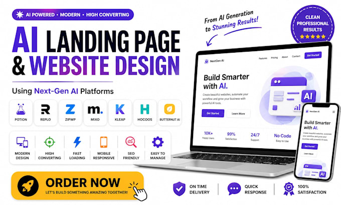 design potion replo zipwp mixo kleap hocoos butternut ai landing page website