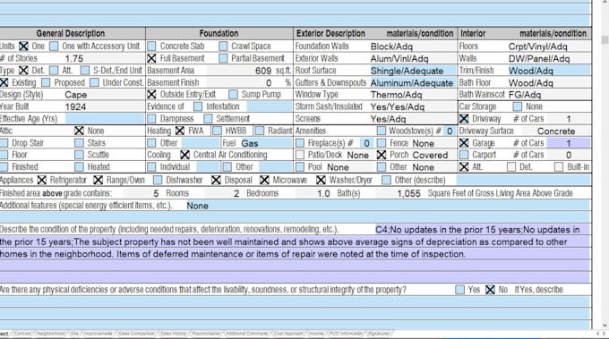 make a residential appraisal reports