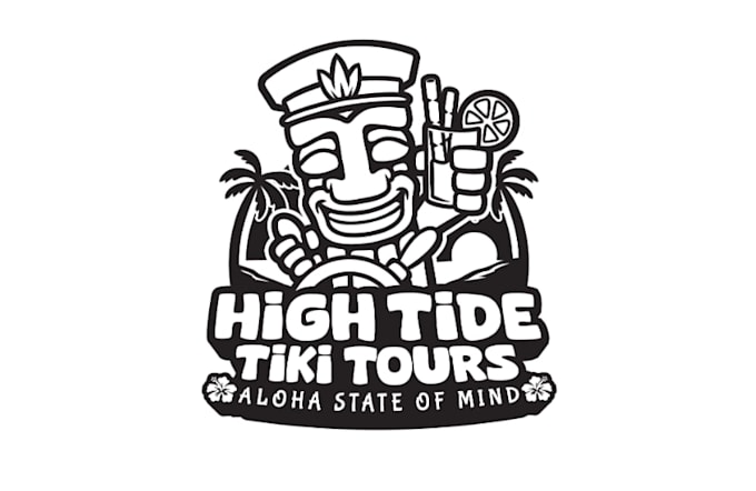 create awesome unique tiki ber mascot logo design with company