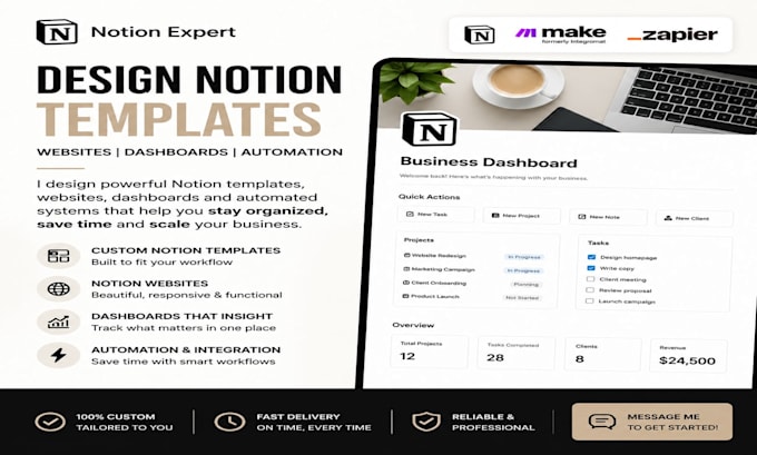 design notion template expert notion website dashboard automation