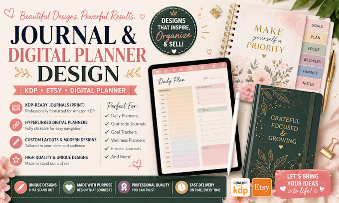 do journal design digital planner amazon kdp etsy digital planner kdp journal