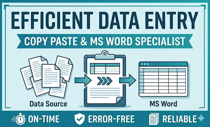 do data entry, typing, copy paste and ms office work