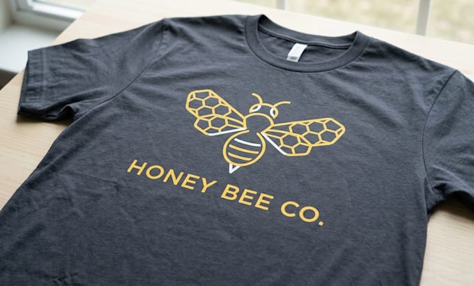create modern honey bee logo t shirt design