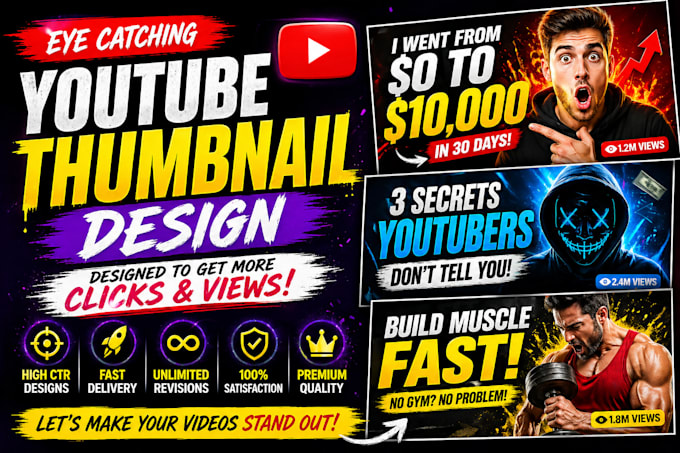 design viral, high CTR youtube thumbnails for any niche