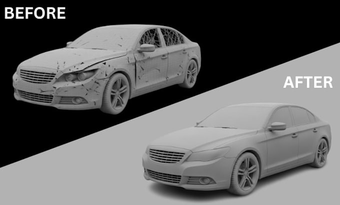 do stl file repair, custom modification, fix mesh, edit, fix, 3d model