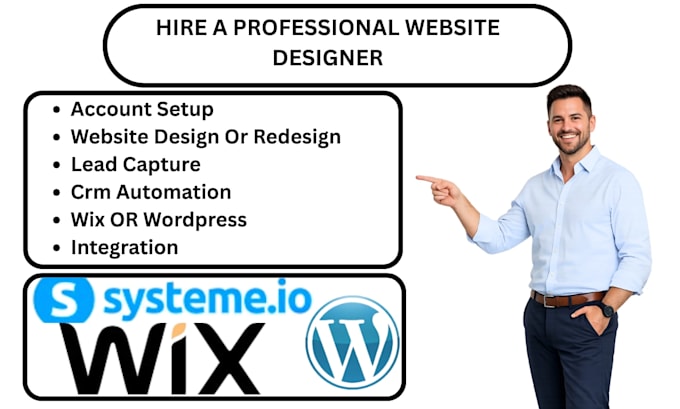 build or redesign wix website wordpress website automation and crm integration