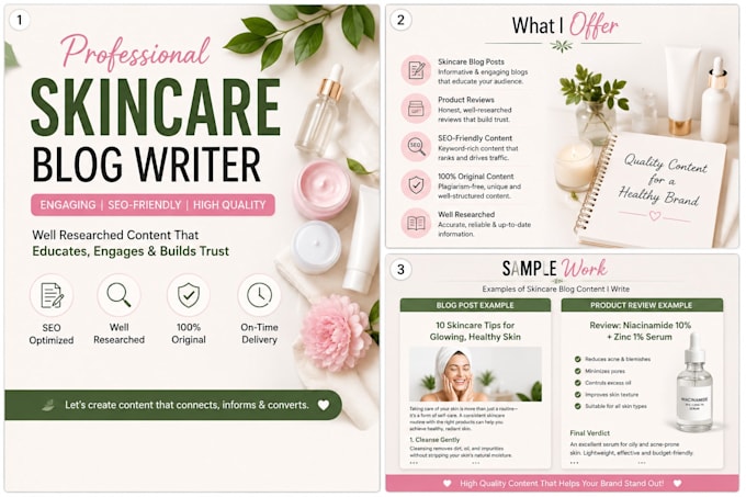 write skincare product review and comparison blog posts