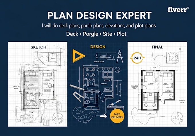do deck plans, porch plans, elevation site plans, and plot plans